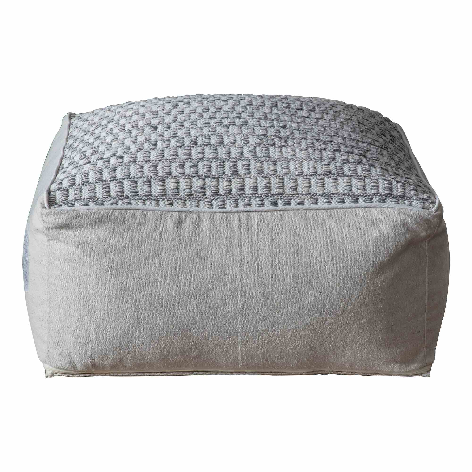 Rennes Pouffe Footstool In Grey By Luxe Tapi